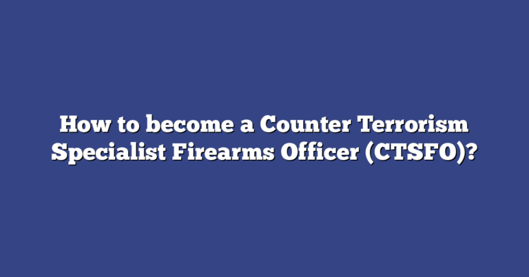CTSFO: What It Is and the Police Scotland Route to Armed Policing